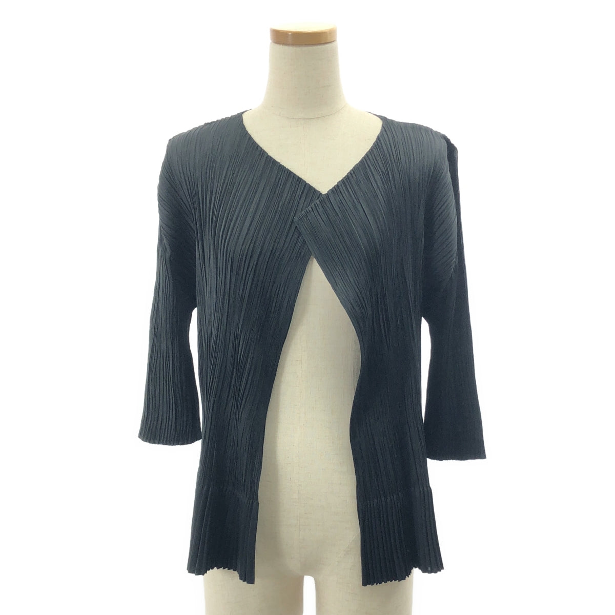 PLEATS PLEASE ISSEY MIYAKE / 플리츠 플리즈 이세이 미야케 | 버튼리스 플리츠 가디건 | 3 | 블랙 | 여성