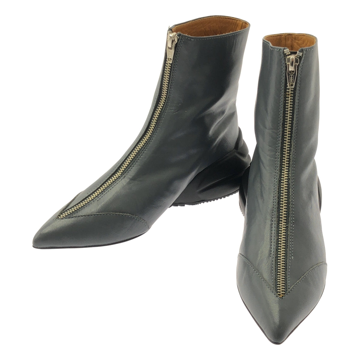 TOGA | 尖頭皮革拉鍊靴 | 尺寸 23.5 |