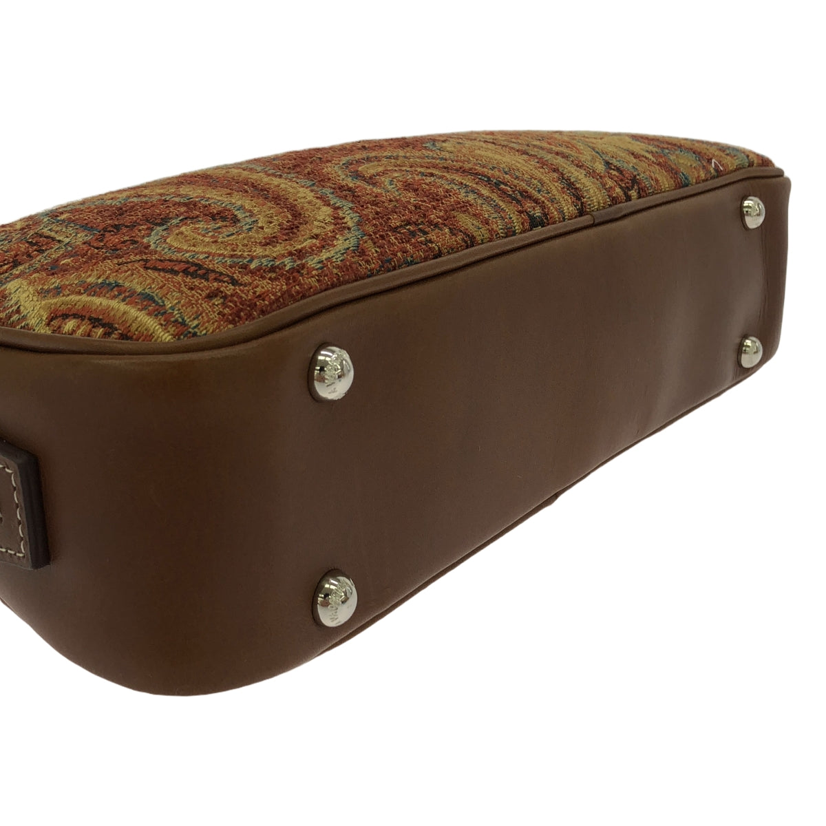 【美品】  A VACATION / アヴァケーション | 2025SS | CARRIE ORANGE PAISLEY / レザー切替 エンブロイダリー ワンショルダーバッグ | オレンジ | レディース