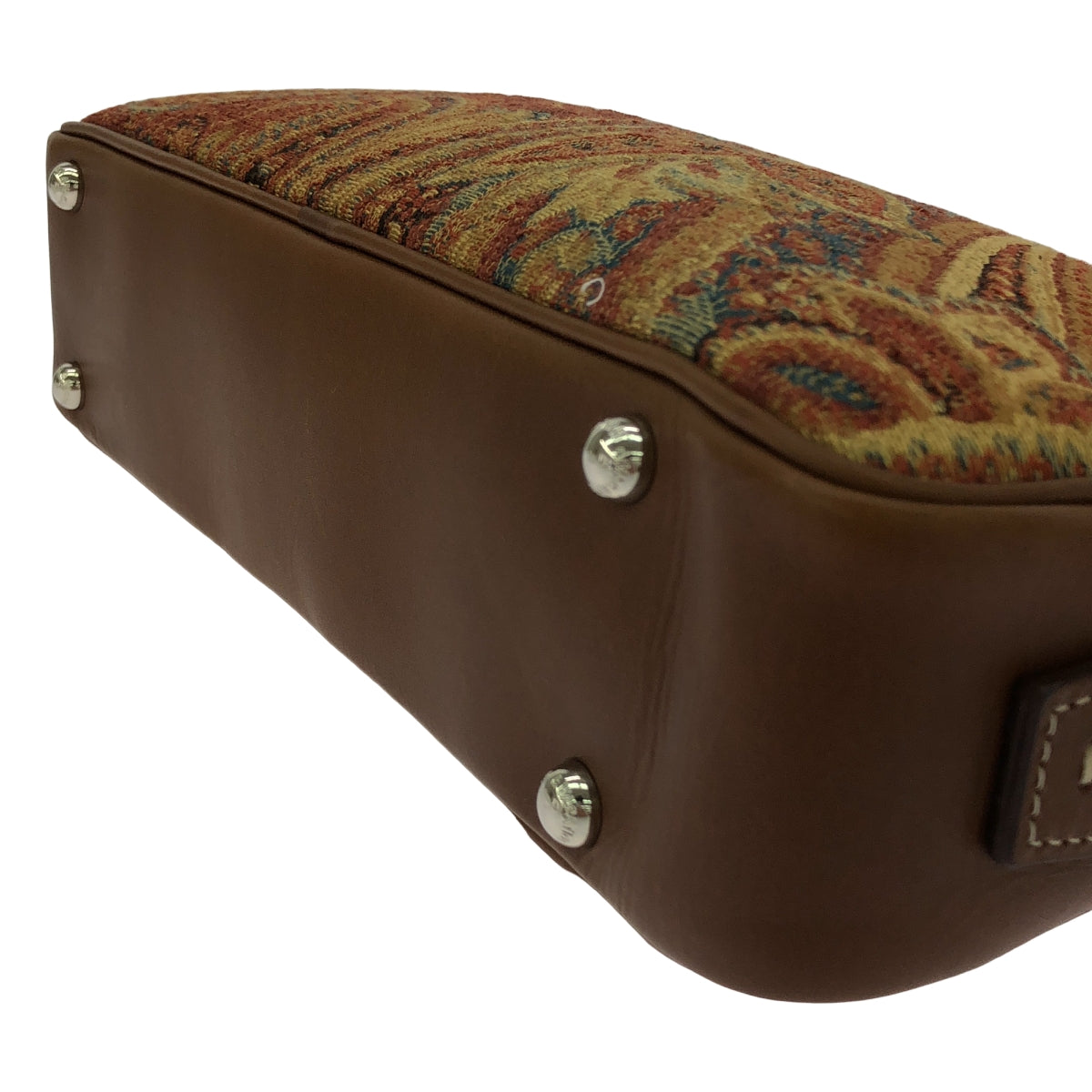 【美品】  A VACATION / アヴァケーション | 2025SS | CARRIE ORANGE PAISLEY / レザー切替 エンブロイダリー ワンショルダーバッグ | オレンジ | レディース