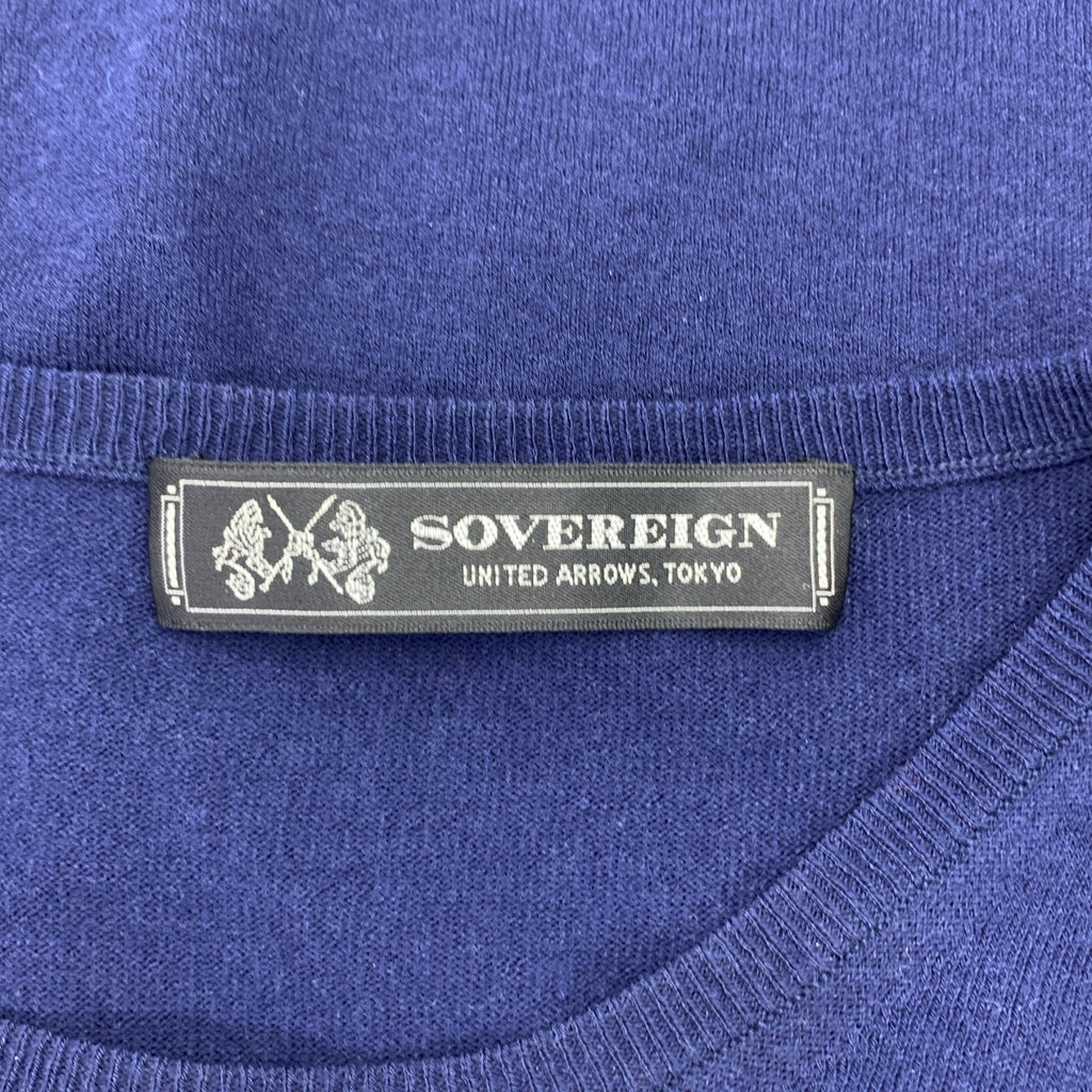 Sovereign / ソブリン | ハイゲージ ウール クルーネック ニット | 46 | ネイビー | メンズ