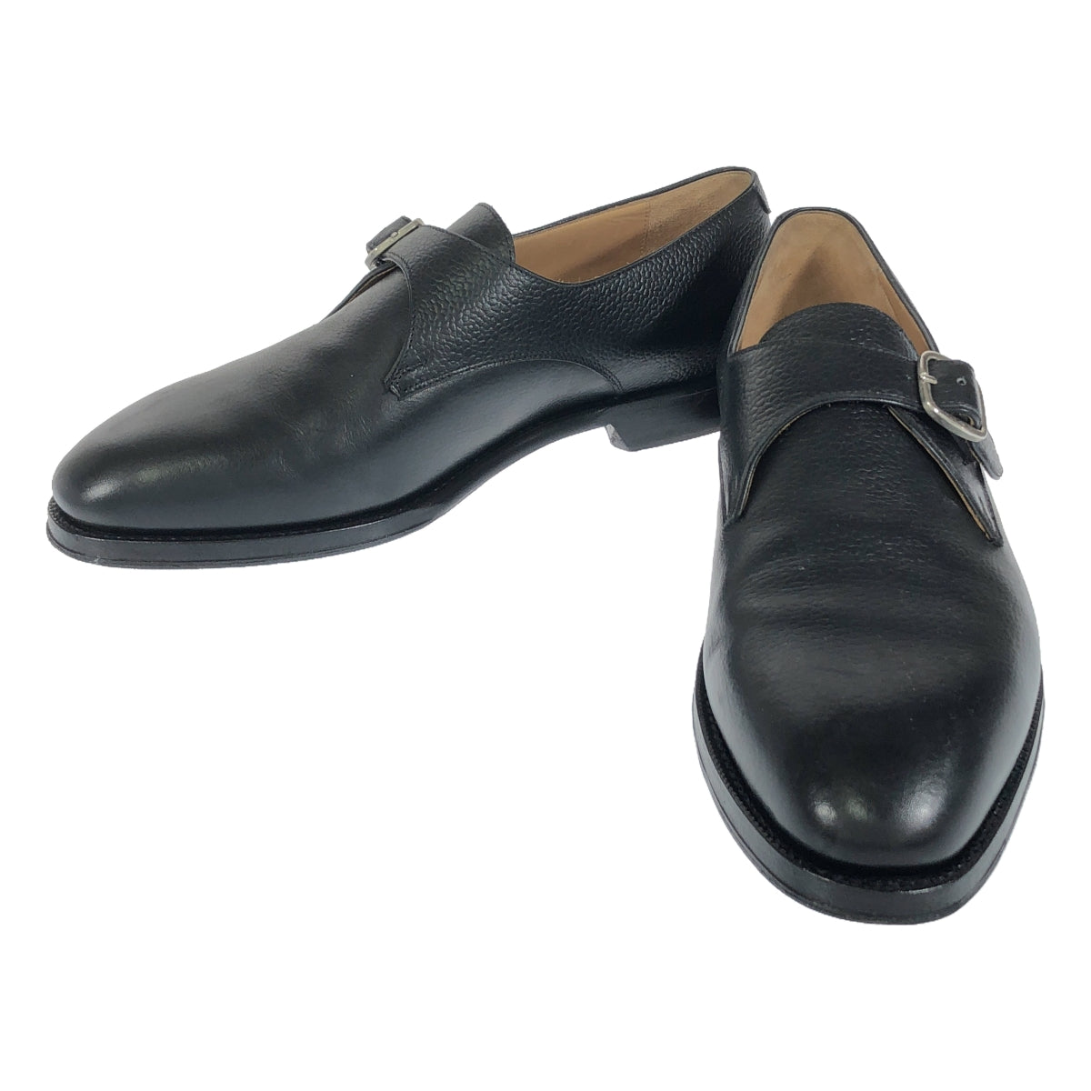 F.LLI. Giacometti | Grained leather single monk strap dress shoes / leather shoes | 41 | Men's