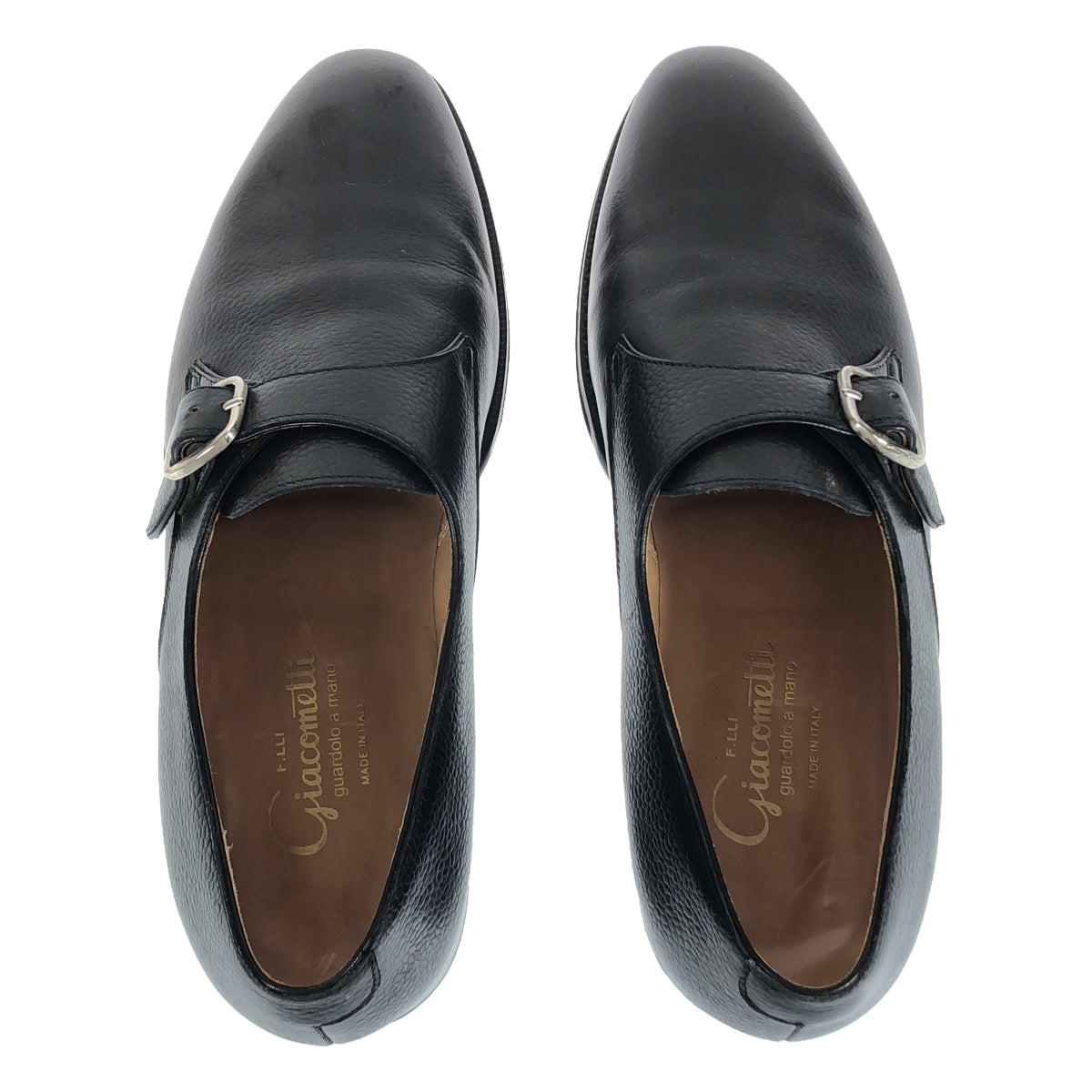 F.LLI. Giacometti | Grained leather single monk strap dress shoes / leather shoes | 41 | Men's