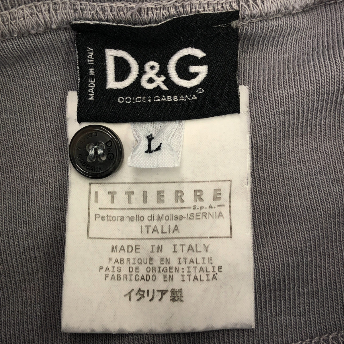 D&G DOLCE&GABBANA / ディーアンドジー | ヘンリーネック カットソー トップス | L | グレー | メンズ