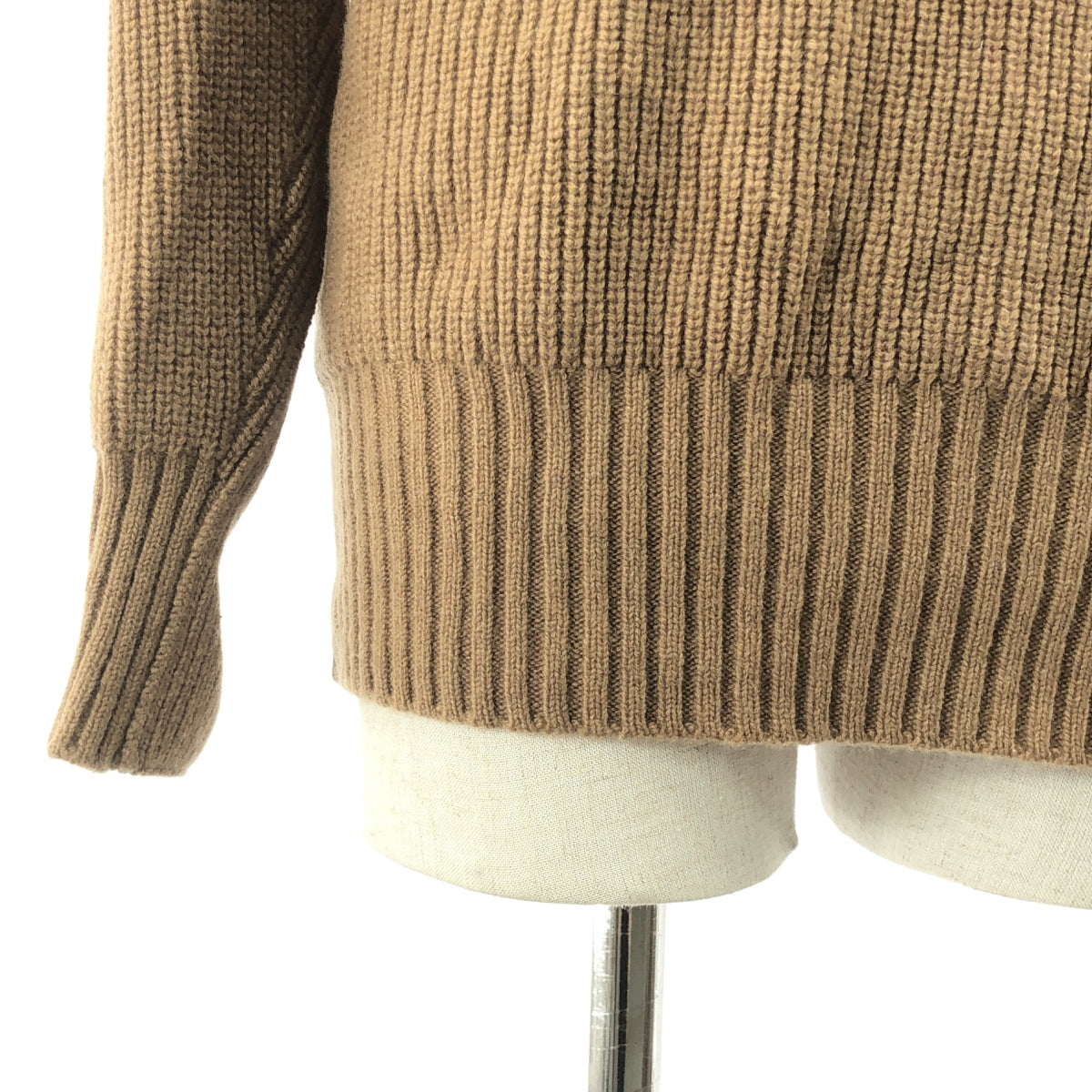 sacai / 사카이 | 2023AW | high neck zip knit / 지퍼 하이넥 니트 스웨터 | 1 | 브라운 | 여성