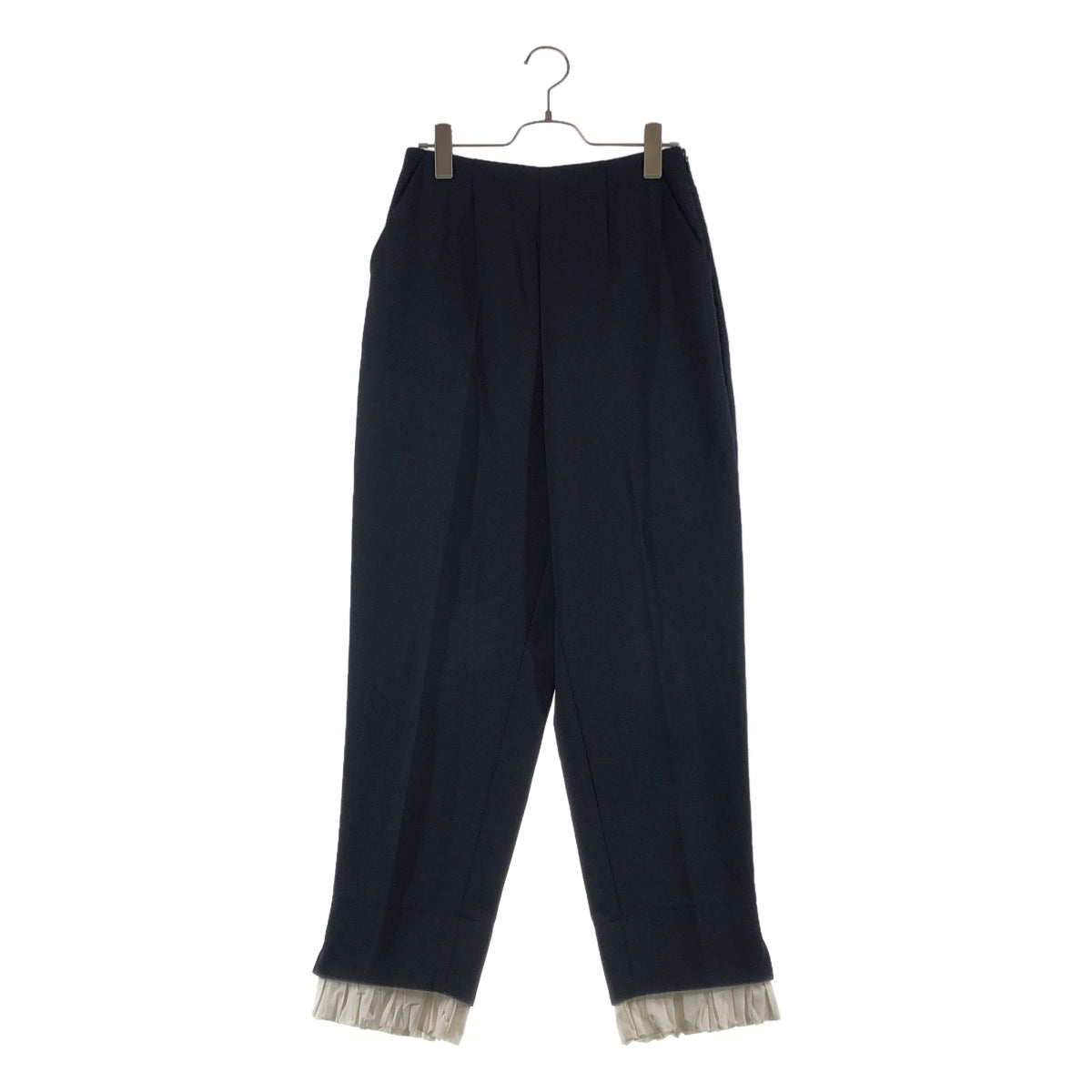 ENFOLD / エンフォルド | ウール ナイロン レイヤードギャザー