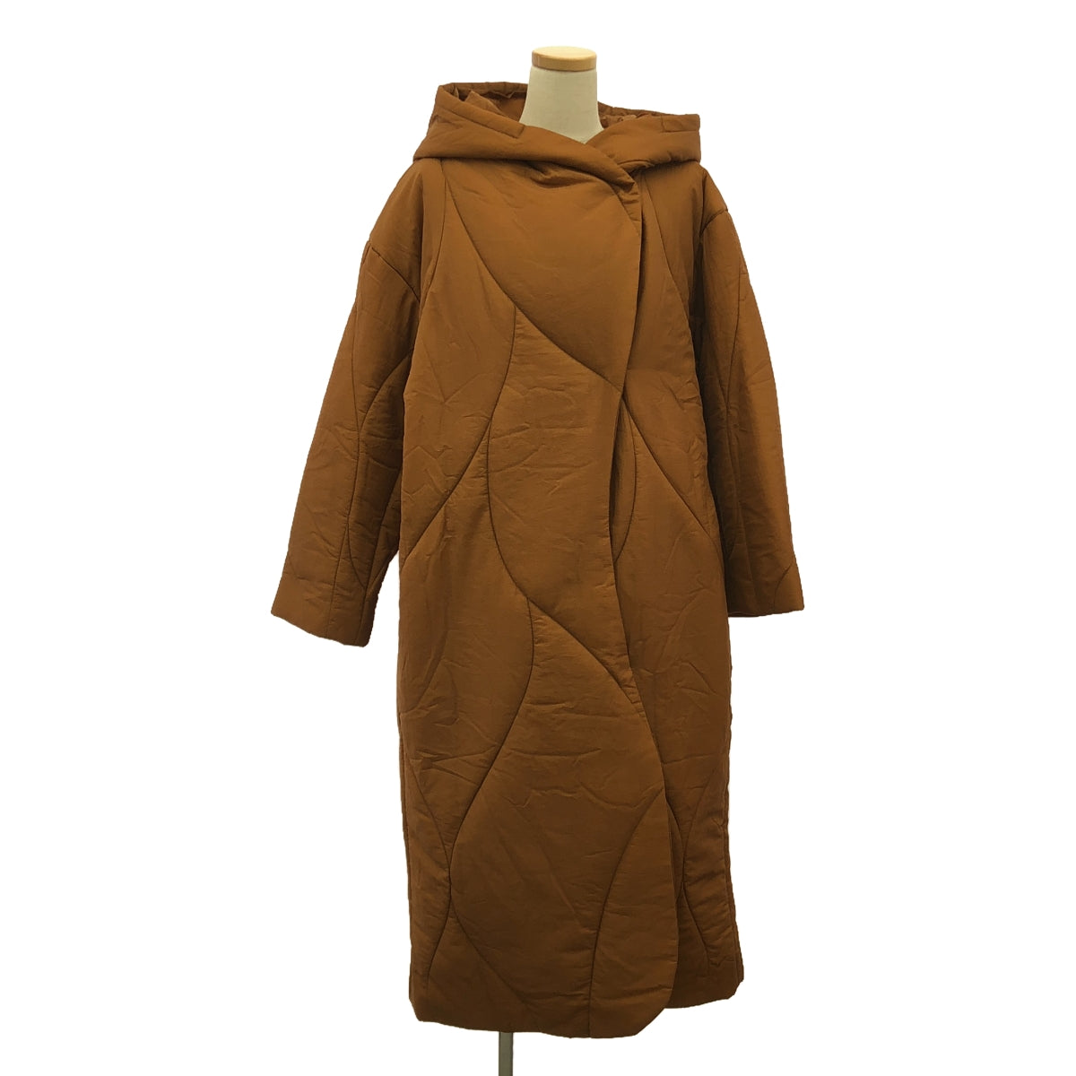 【新品】  AMERI / アメリ | WAVE STITCH HEAT POLAK LONG COAT ポラック ロング コート | S | キャメル | レディース