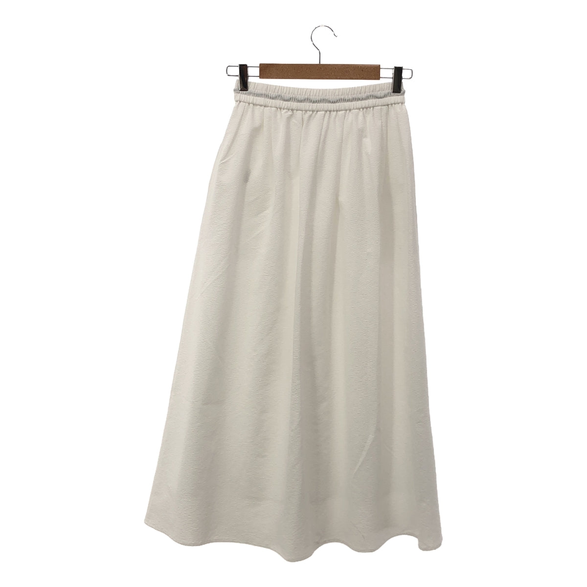 [Good Condition] Tomorrowland MACPHEE | 2024SS | Seersucker Gathered Long Skirt | 34 | White | Women's