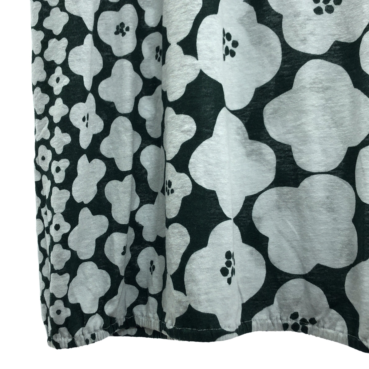 [品相良好] mina perhonen | 2024SS | hanaco / 剪裁和縫製連身裙，花卉印花，連身裙 | 38 | 綠色 | 女款