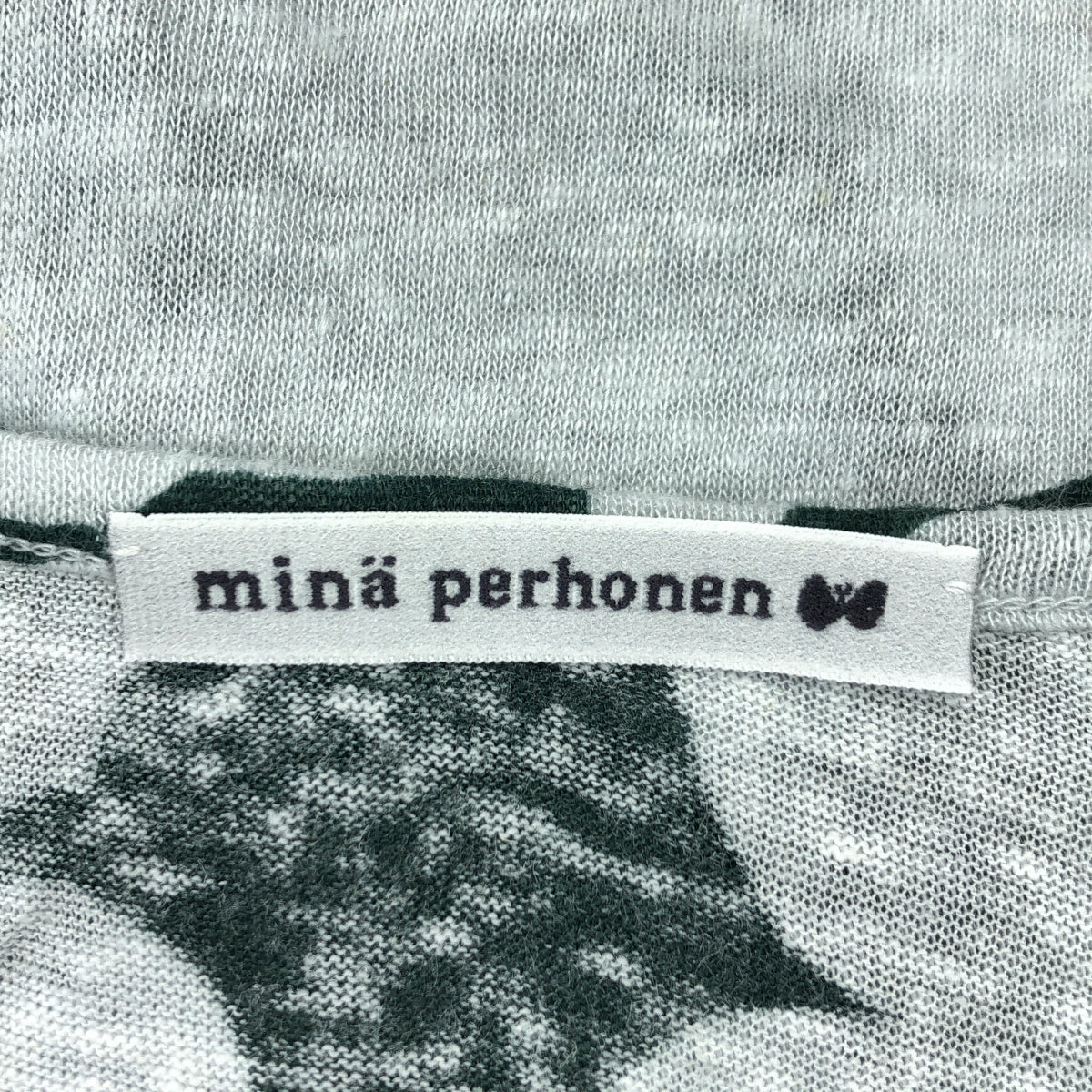 [品相良好] mina perhonen | 2024SS | hanaco / 剪裁和縫製連身裙，花卉印花，連身裙 | 38 | 綠色 | 女款