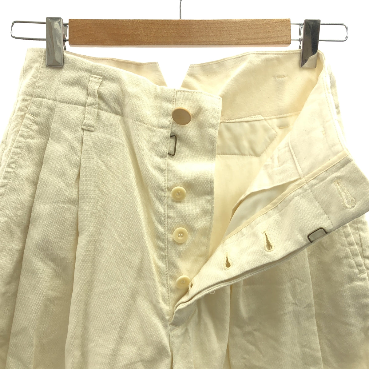 ASEEDONCLOUD / アシードンクラウド | Sakurashi Trousers リネン タック パンツ | XS | ホワイト | レディース