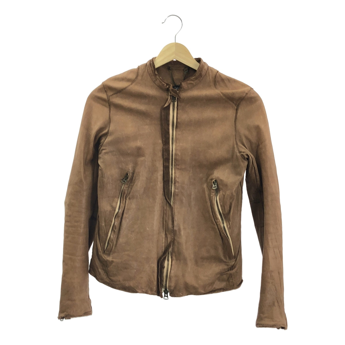 Sisii | 全襯裡牛皮單排扣騎士夾克 | XS | 棕色 | 女款