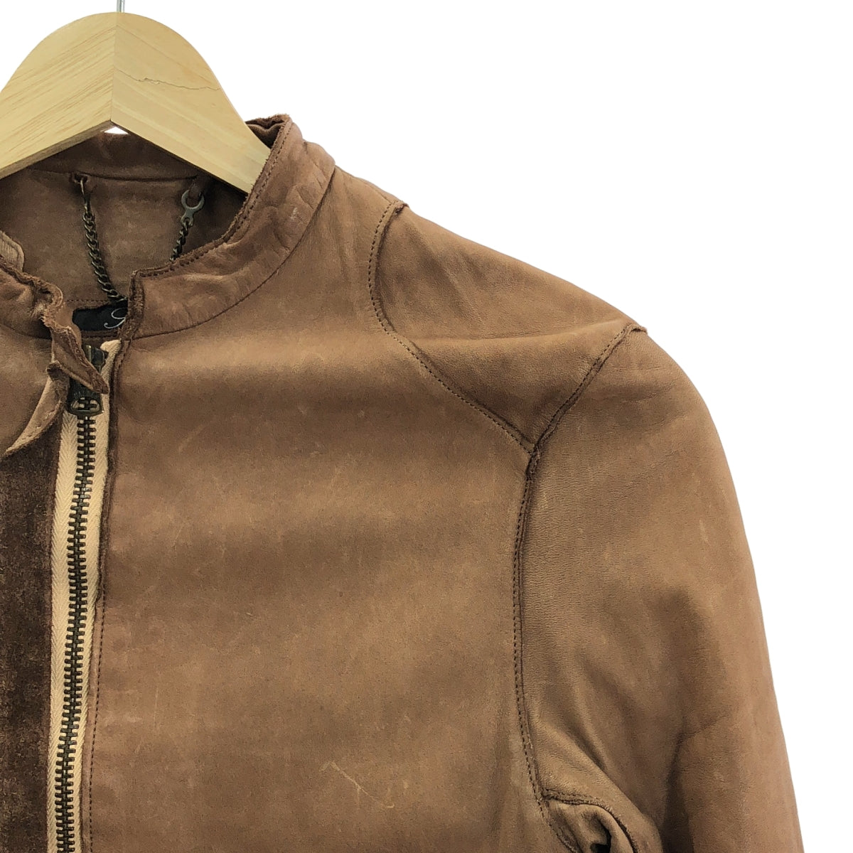 Sisii | 全襯裡牛皮單排扣騎士夾克 | XS | 棕色 | 女款