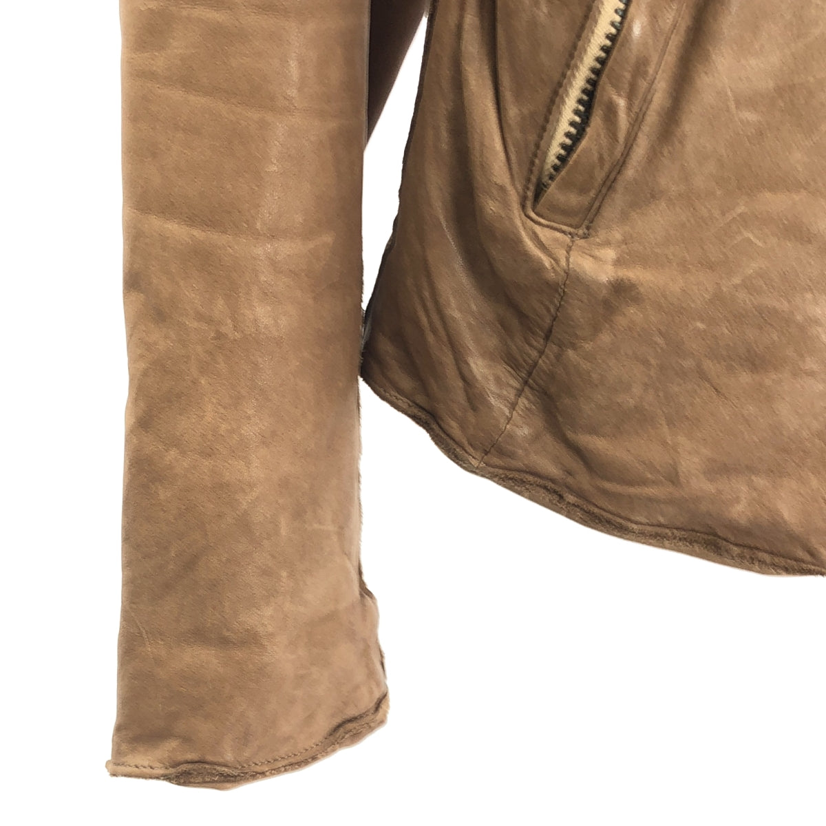 Sisii | 全襯裡牛皮單排扣騎士夾克 | XS | 棕色 | 女款