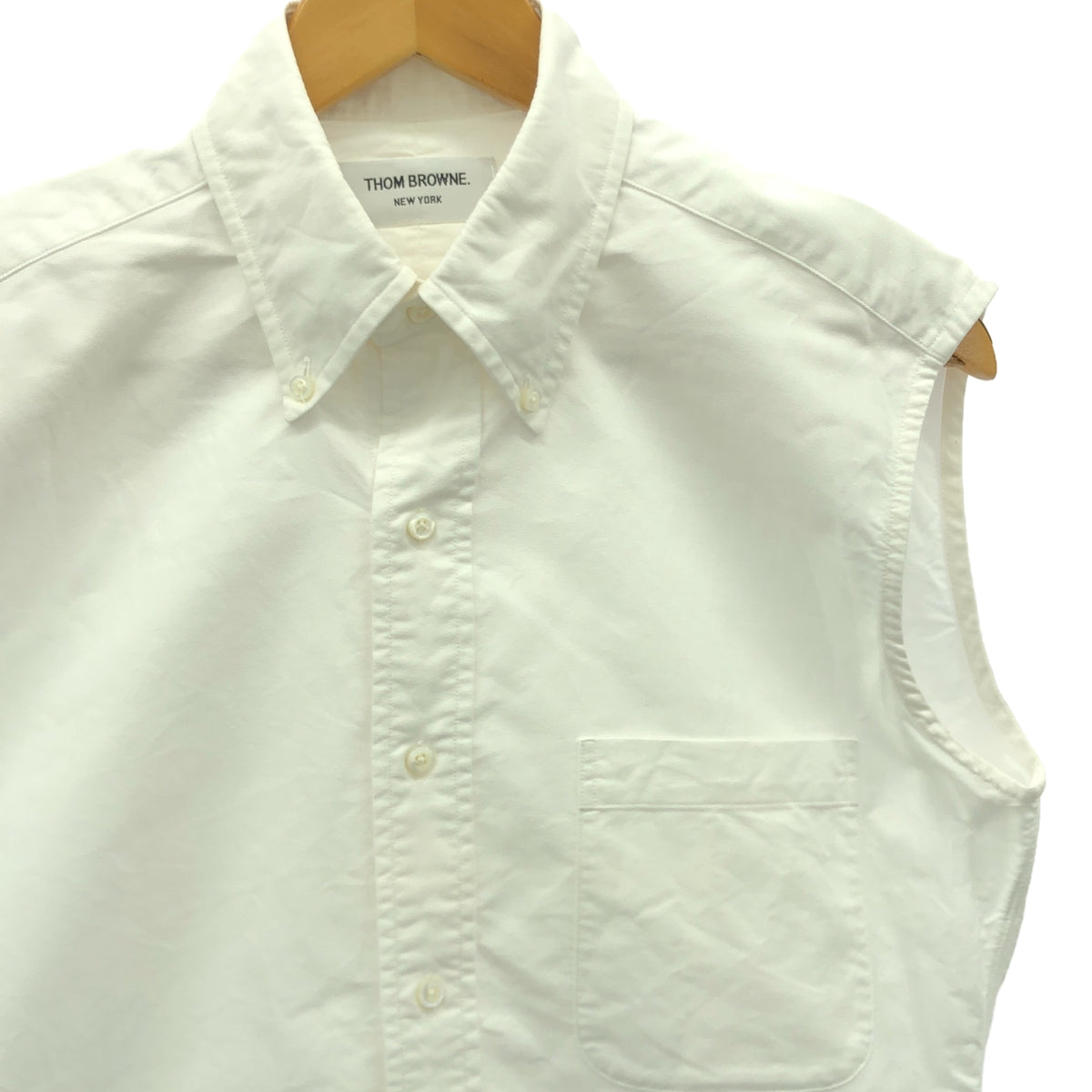 THOM BROWNE | Sleeveless button-down Oxford shirt | 2 | Men's