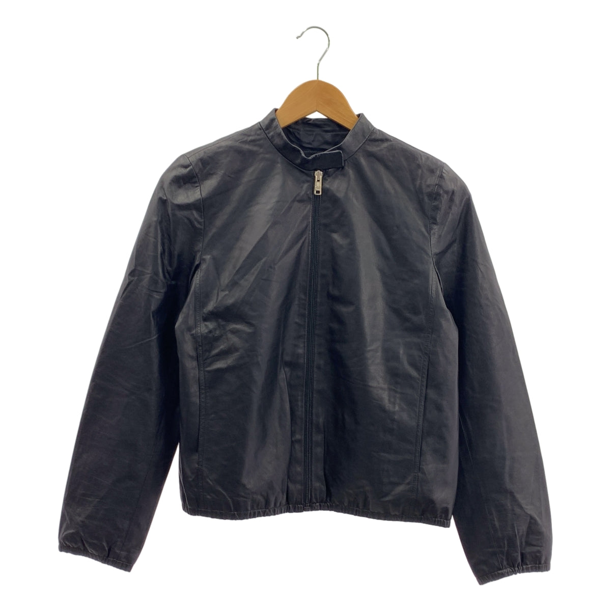 PRADA / 프라다 | 양가죽 램 가죽 지퍼 재킷 블루존 / 총 안감 | 38 | 여성