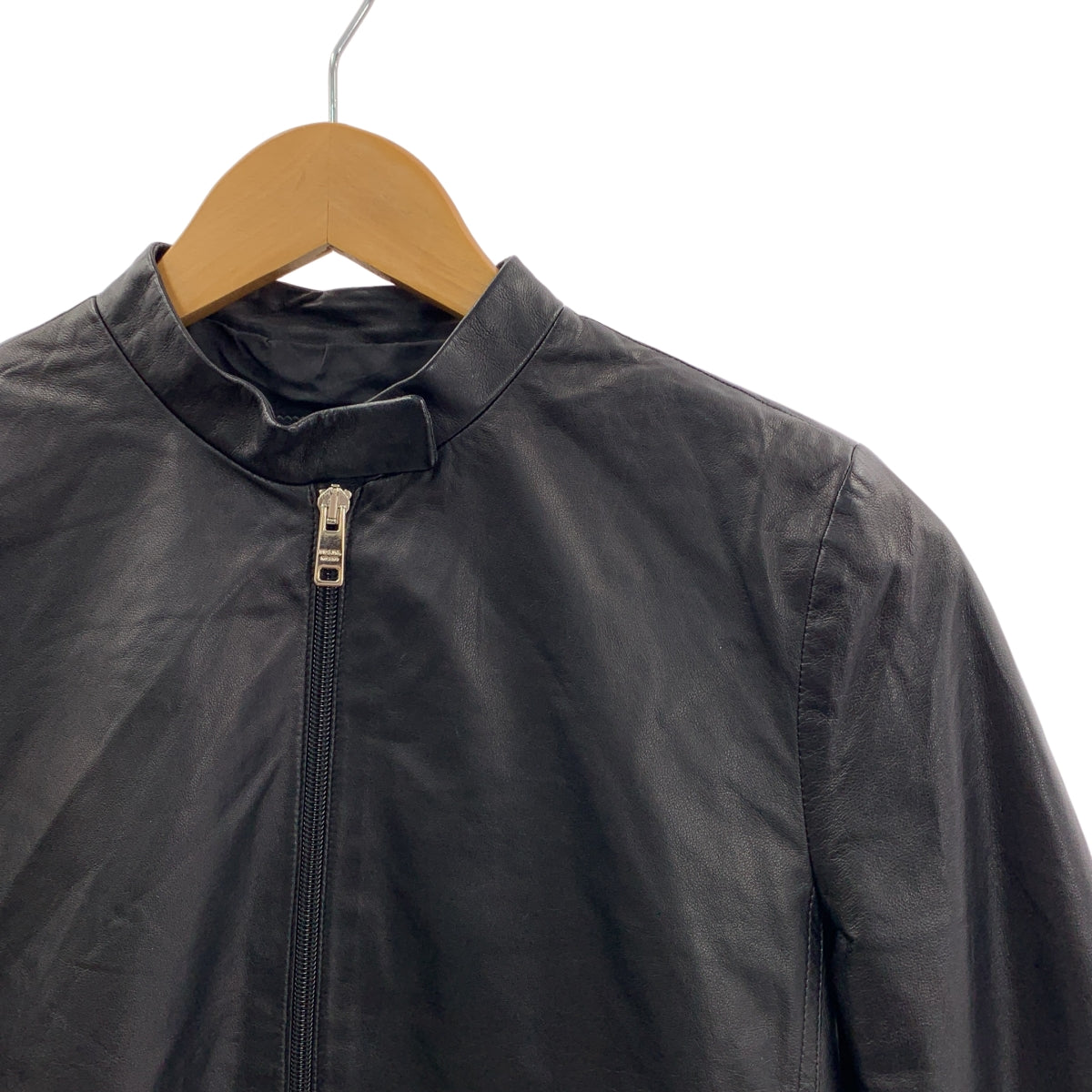 PRADA / 프라다 | 양가죽 램 가죽 지퍼 재킷 블루존 / 총 안감 | 38 | 여성