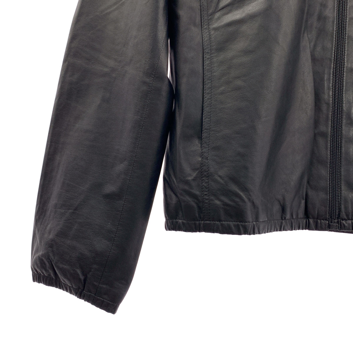 PRADA / 프라다 | 양가죽 램 가죽 지퍼 재킷 블루존 / 총 안감 | 38 | 여성