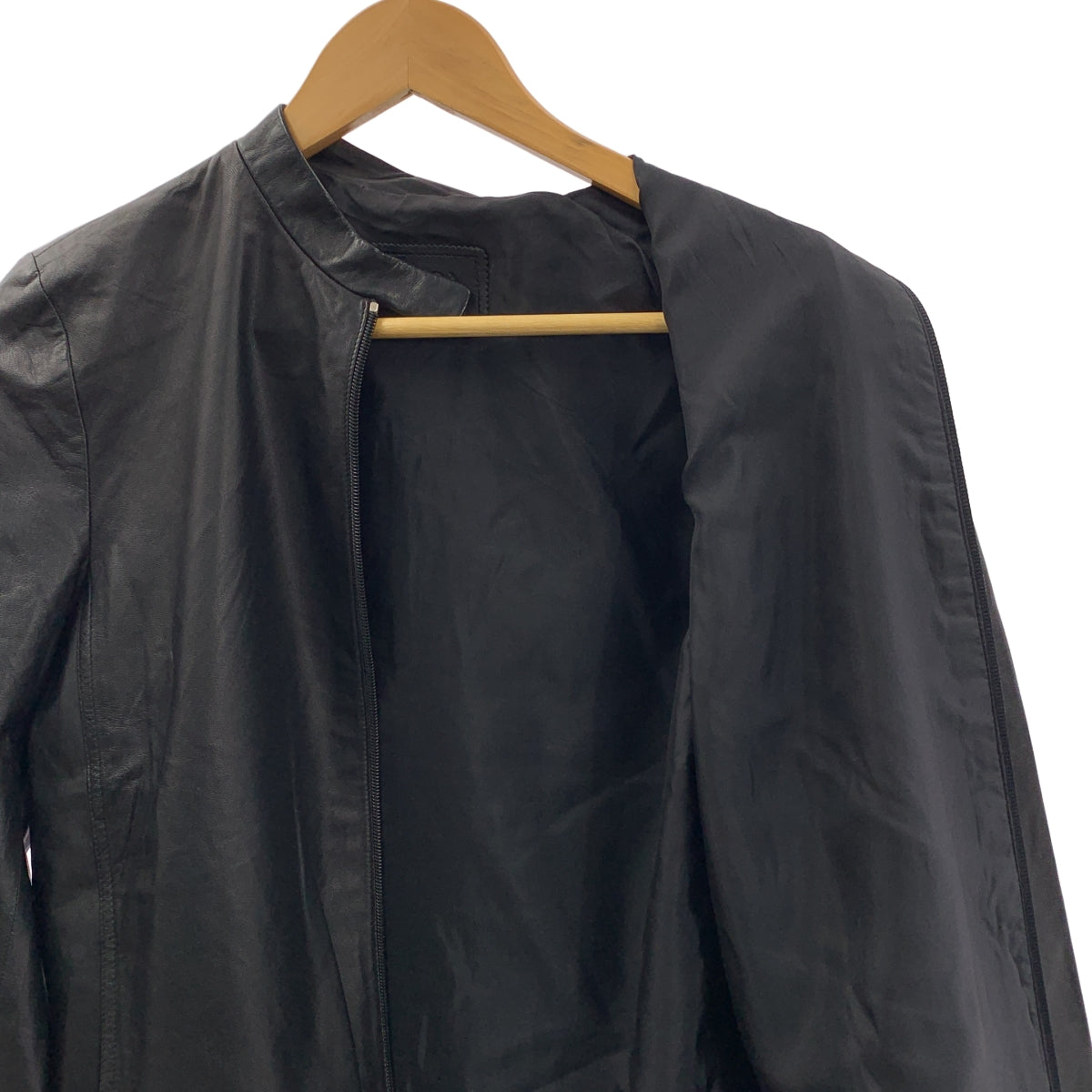 PRADA / 프라다 | 양가죽 램 가죽 지퍼 재킷 블루존 / 총 안감 | 38 | 여성