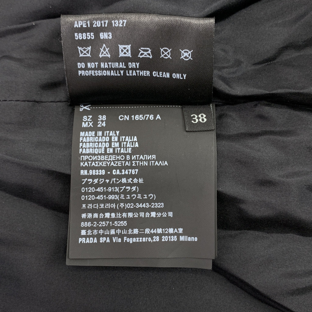 PRADA / 프라다 | 양가죽 램 가죽 지퍼 재킷 블루존 / 총 안감 | 38 | 여성