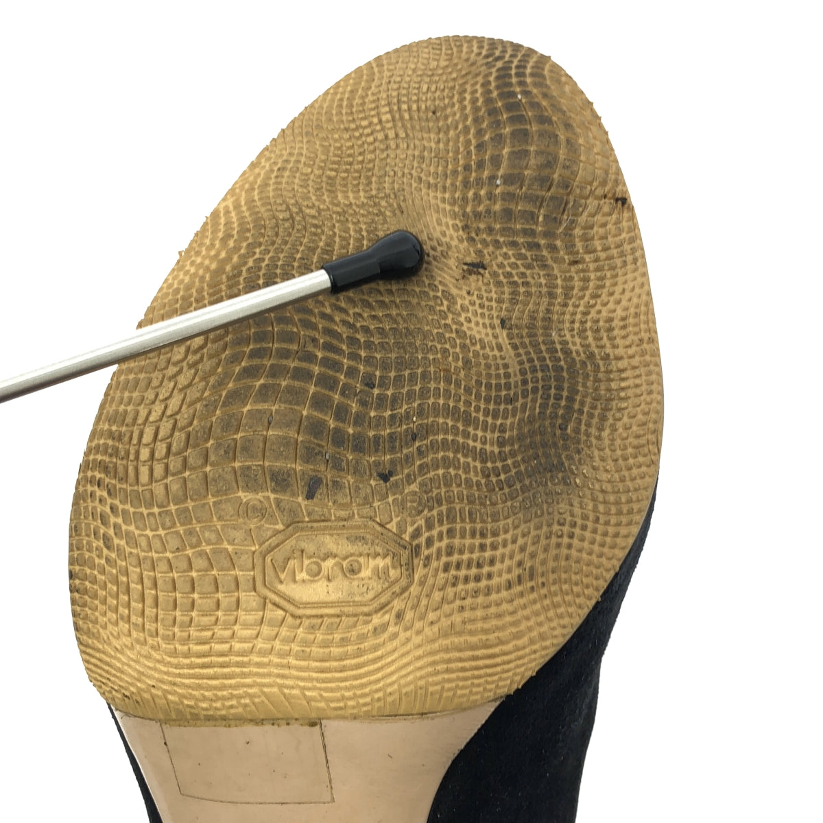 miu miu / 뮤 뮤 | 스웨이드 가죽 힐 펌프스 샌들 | 38 | 블랙 | 여성