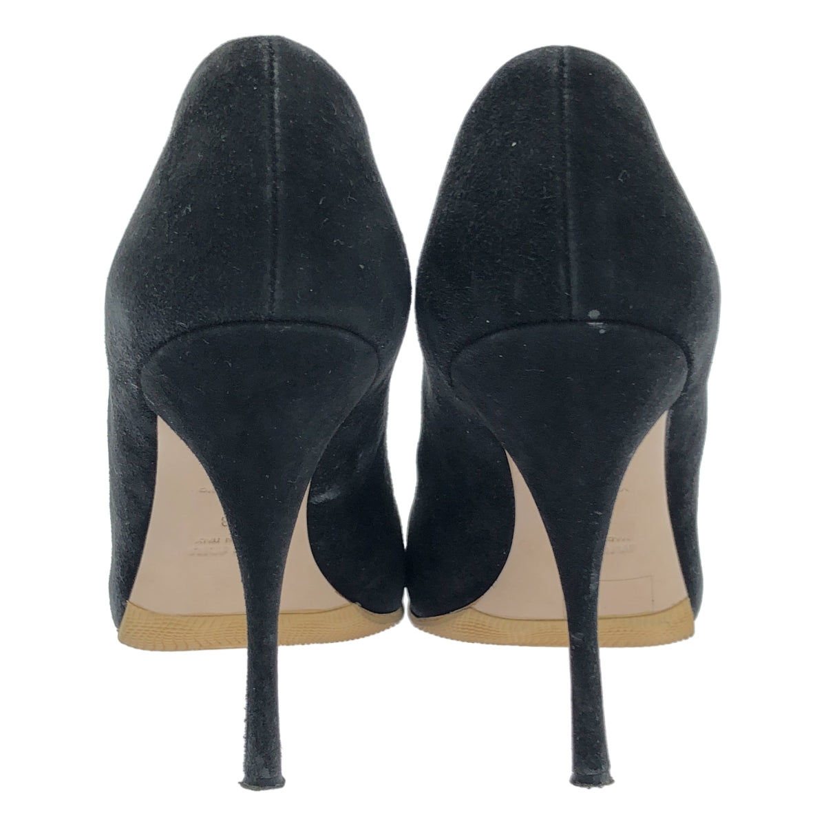 miu miu / 뮤 뮤 | 스웨이드 가죽 힐 펌프스 샌들 | 38 | 블랙 | 여성