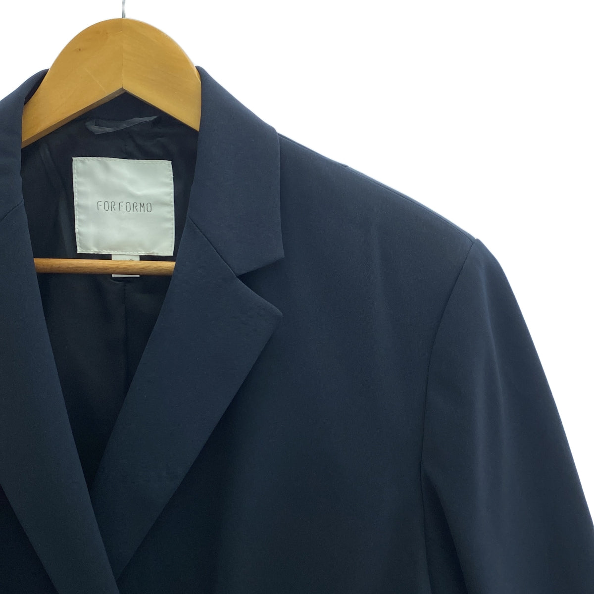 【美品】  FORFORMO / フォルフォルモ | Semi-double Short Jacket / ダブルジャケット / 総裏地 | 2 | ダークネイビー | レディース