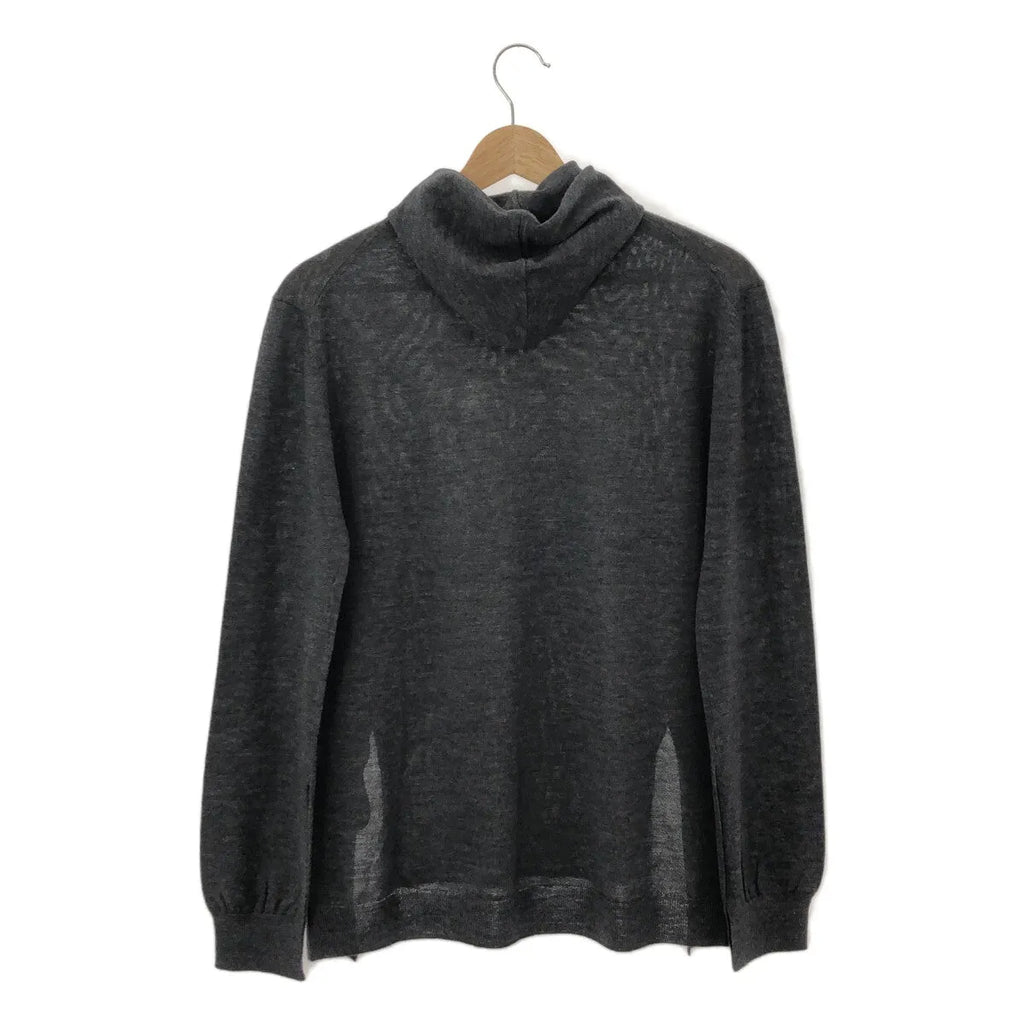 【新品】  Little $uzie / リトルスージー | 2023AW | Extra Fine Merino Wool Hooded Knit ウール フーデッドニット | One | Charcoal | レディース