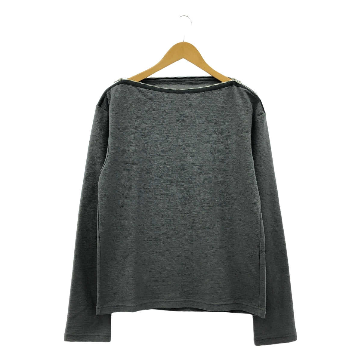 [品相良好] 約翰·勞倫斯·沙利文 / 約翰·勞倫斯·沙利文 | 2024SS |不均勻針織拉鍊船領上衣 | S |灰色 |男士