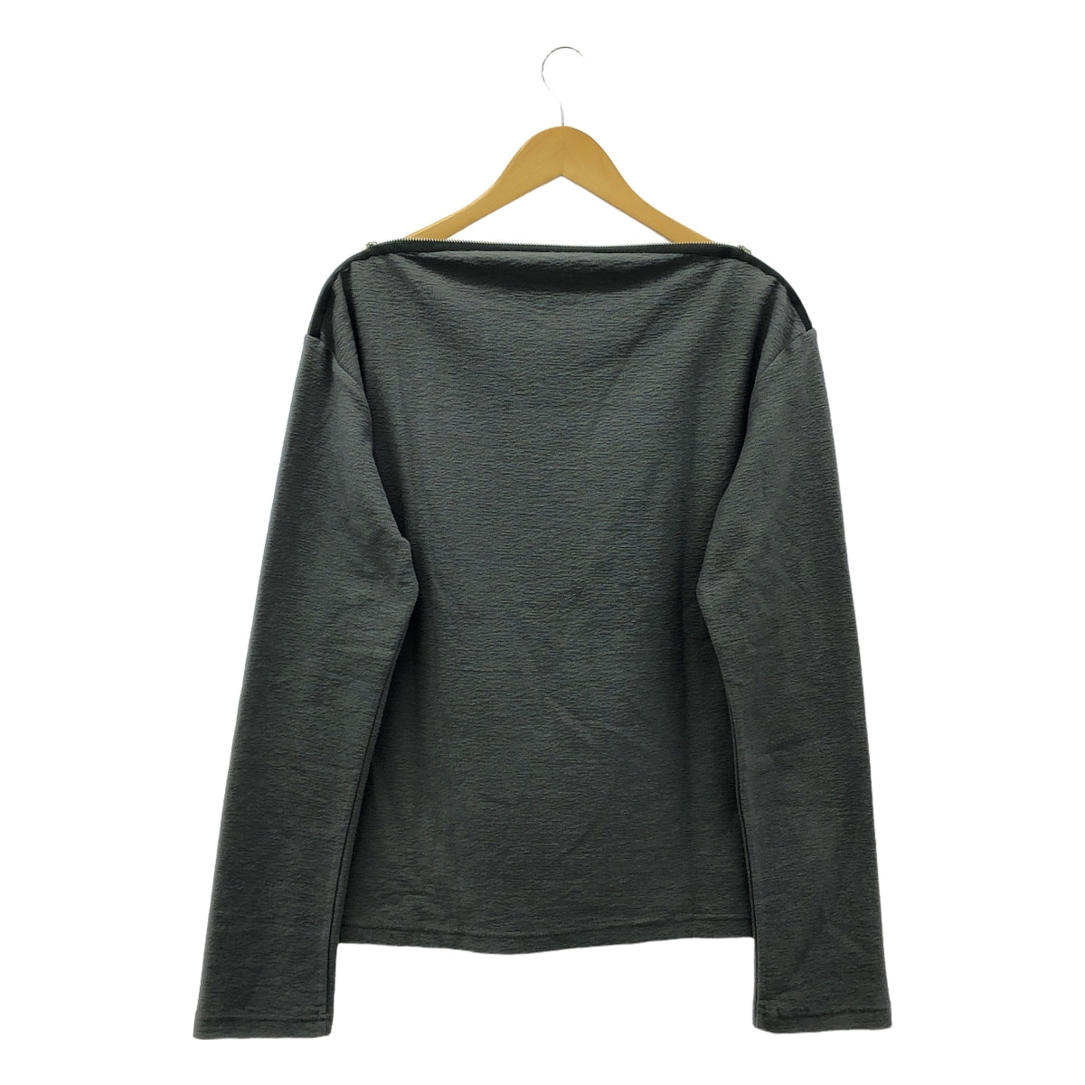 [品相良好] 約翰·勞倫斯·沙利文 / 約翰·勞倫斯·沙利文 | 2024SS |不均勻針織拉鍊船領上衣 | S |灰色 |男士