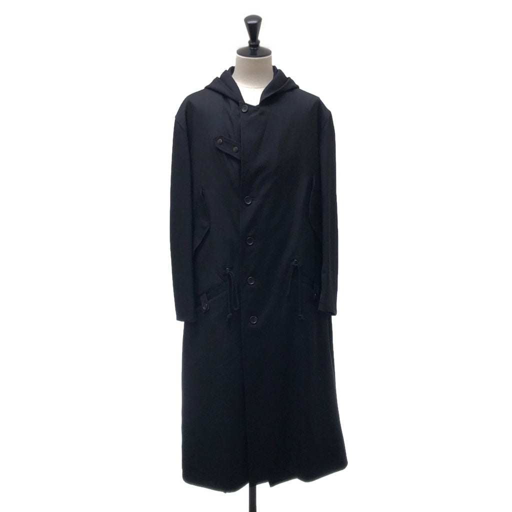 YOHJI YAMAMOTO POUR HOMME / ヨウジヤマモトプールオム | 2023AW | WOOL GABARDINE HOOD PEAK MODS COAT / ウールギャバジン オーバー モッズコート フーディ / 総裏地 | 2 | メンズ