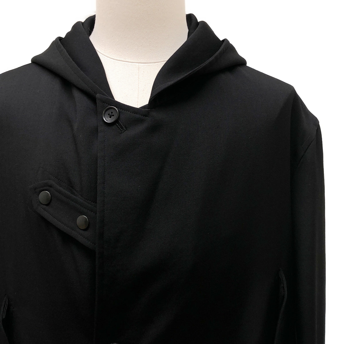 YOHJI YAMAMOTO POUR HOMME / ヨウジヤマモトプールオム | 2023AW | WOOL GABARDINE HOOD PEAK MODS COAT / ウールギャバジン オーバー モッズコート フーディ / 総裏地 | 2 | メンズ