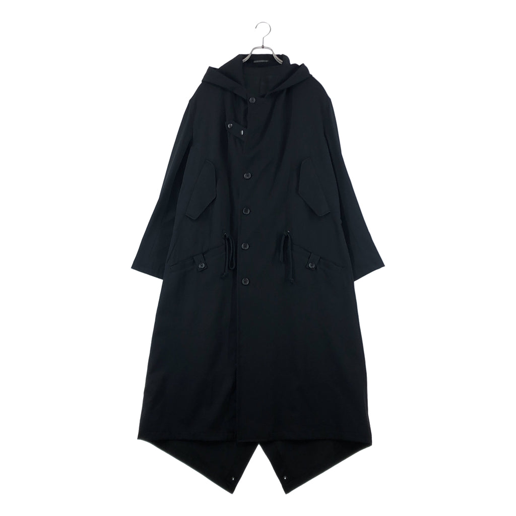 YOHJI YAMAMOTO POUR HOMME / ヨウジヤマモトプールオム | 2023AW | WOOL GABARDINE HOOD PEAK MODS COAT / ウールギャバジン オーバー モッズコート フーディ / 総裏地 | 2 | メンズ