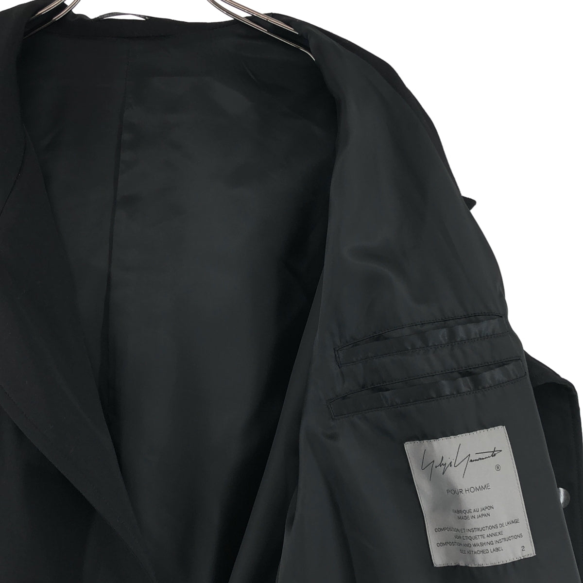 YOHJI YAMAMOTO POUR HOMME / ヨウジヤマモトプールオム | 2023AW | WOOL GABARDINE HOOD PEAK MODS COAT / ウールギャバジン オーバー モッズコート フーディ / 総裏地 | 2 | メンズ