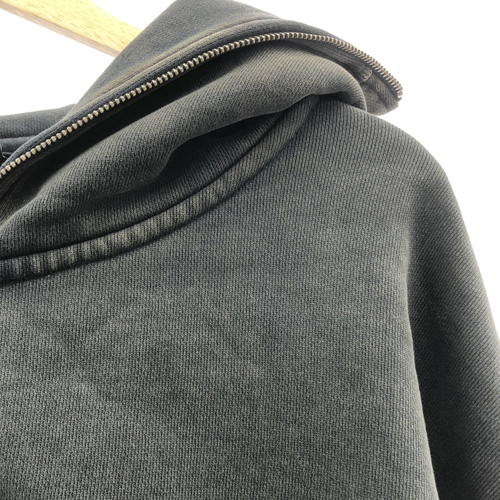 Entire Studios | 水洗黑色全拉鍊短羊毛襯裡連帽衫 | XL | 男款