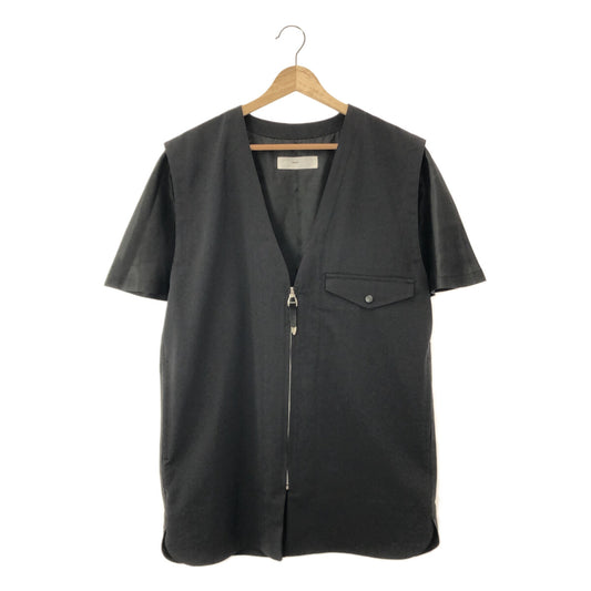 【美品】  TOGA PULLA / トーガプルラ | polyester wool twill blouse ブラウス | 36 | ブラック/ホワイト | レディース