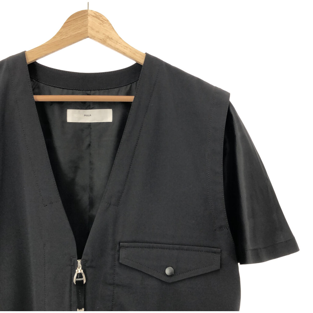 [品相良好] TOGA PULLA |聚酯羊毛斜紋襯衫 | 36 |黑/白 |女性的