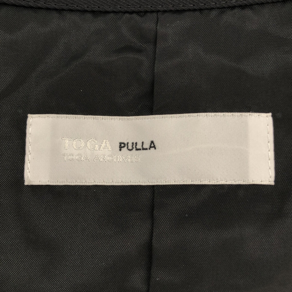 [品相良好] TOGA PULLA |聚酯羊毛斜紋襯衫 | 36 |黑/白 |女性的