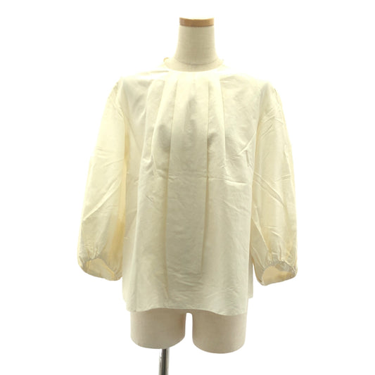 Drawer | Cotton Silk Tuck Volume Sleeve Blouse | Size 36 | Women's