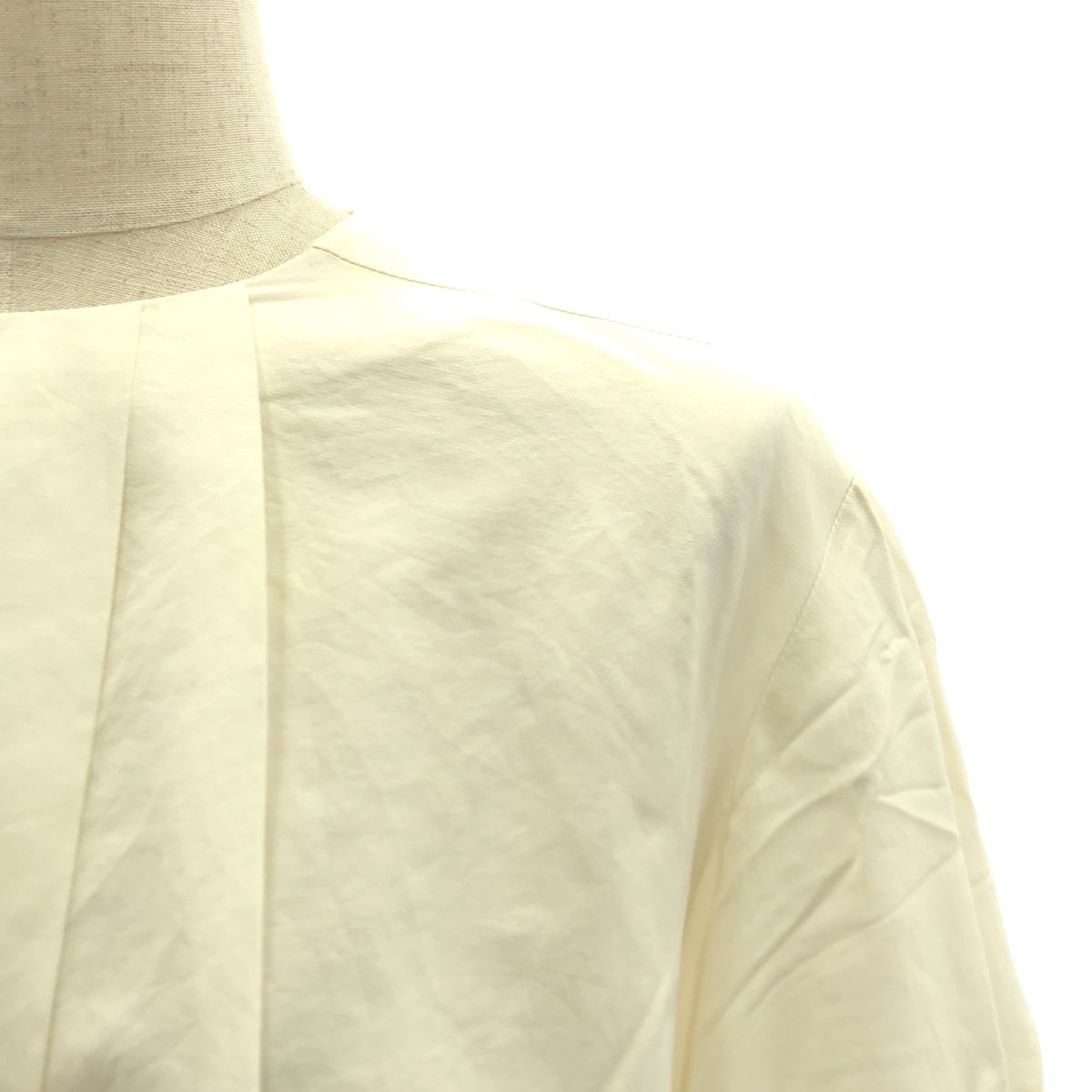 Drawer | Cotton Silk Tuck Volume Sleeve Blouse | Size 36 | Women's
