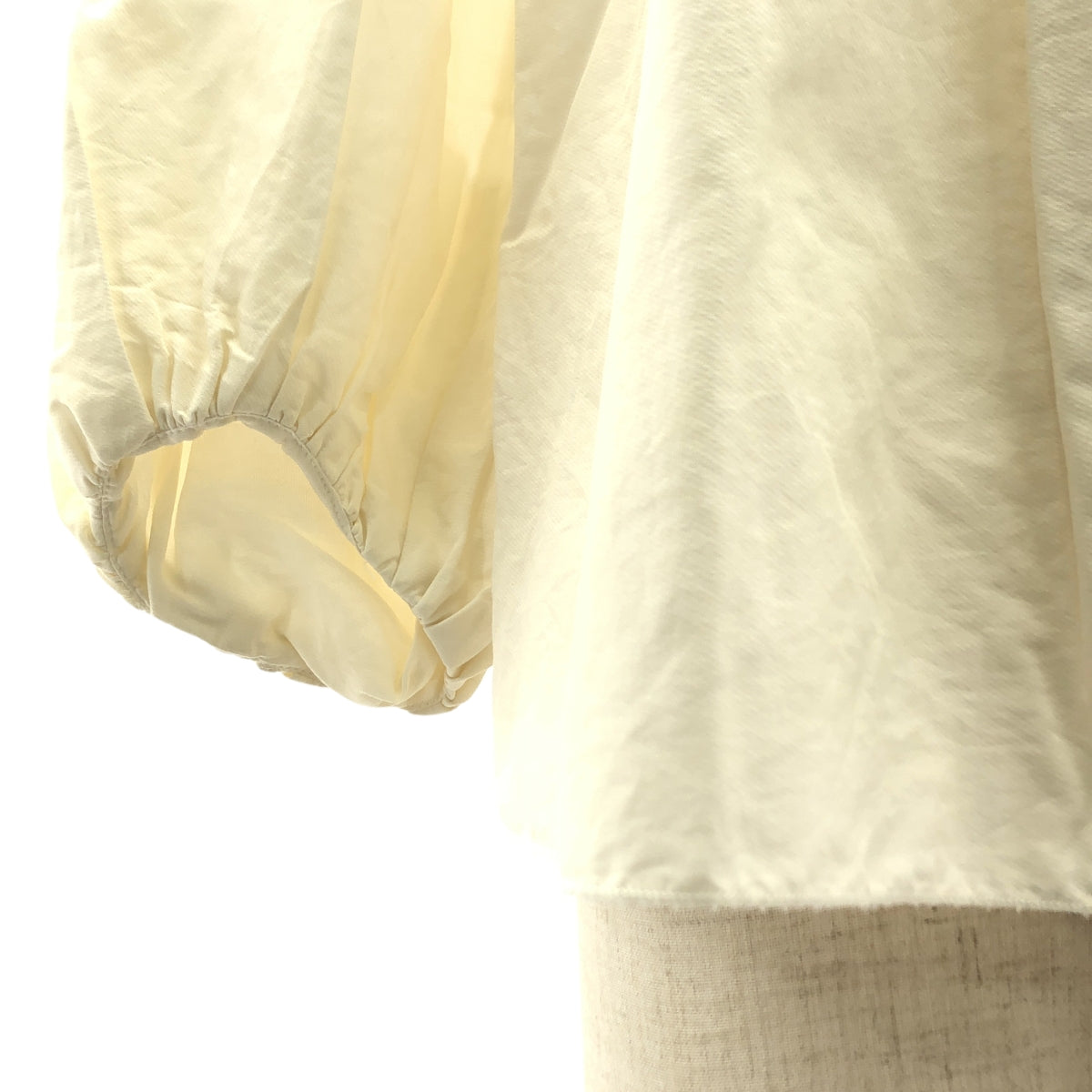 Drawer | Cotton Silk Tuck Volume Sleeve Blouse | Size 36 | Women's