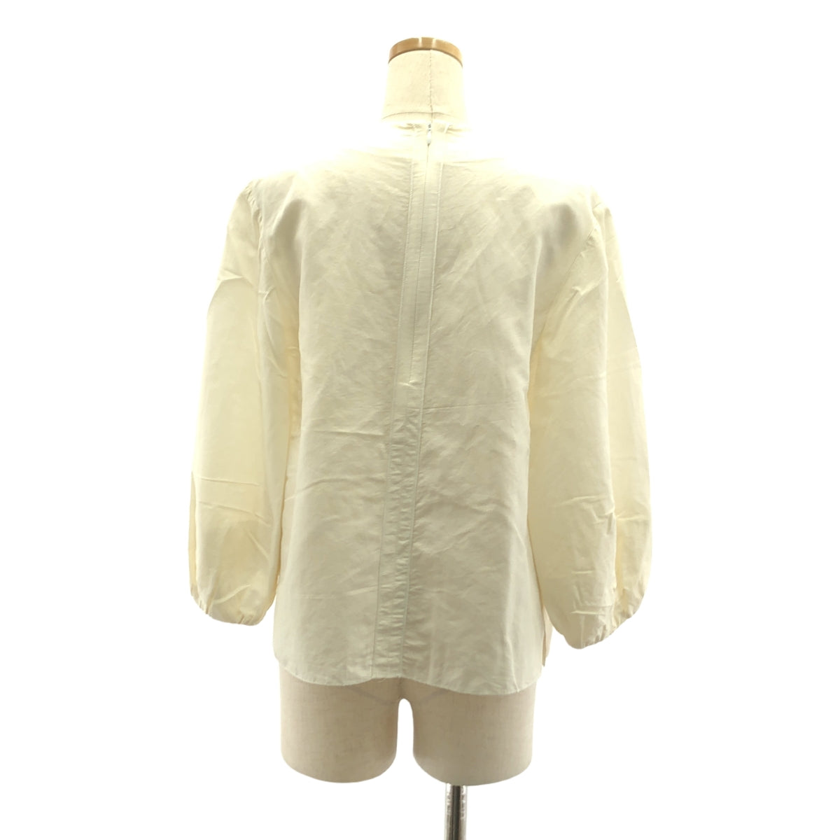 Drawer | Cotton Silk Tuck Volume Sleeve Blouse | Size 36 | Women's