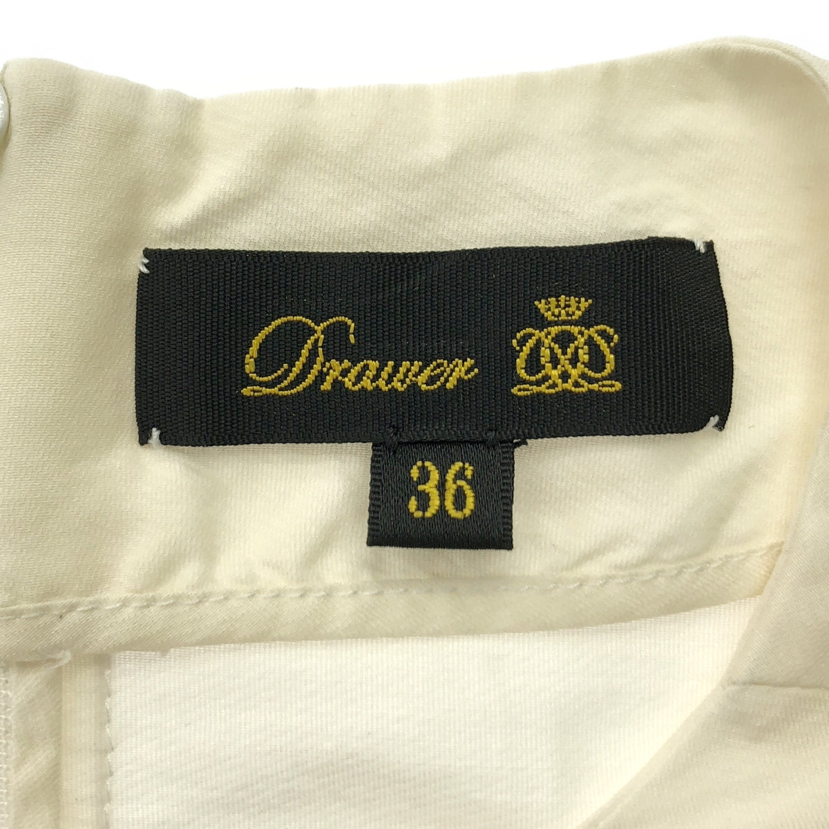 Drawer | Cotton Silk Tuck Volume Sleeve Blouse | Size 36 | Women's