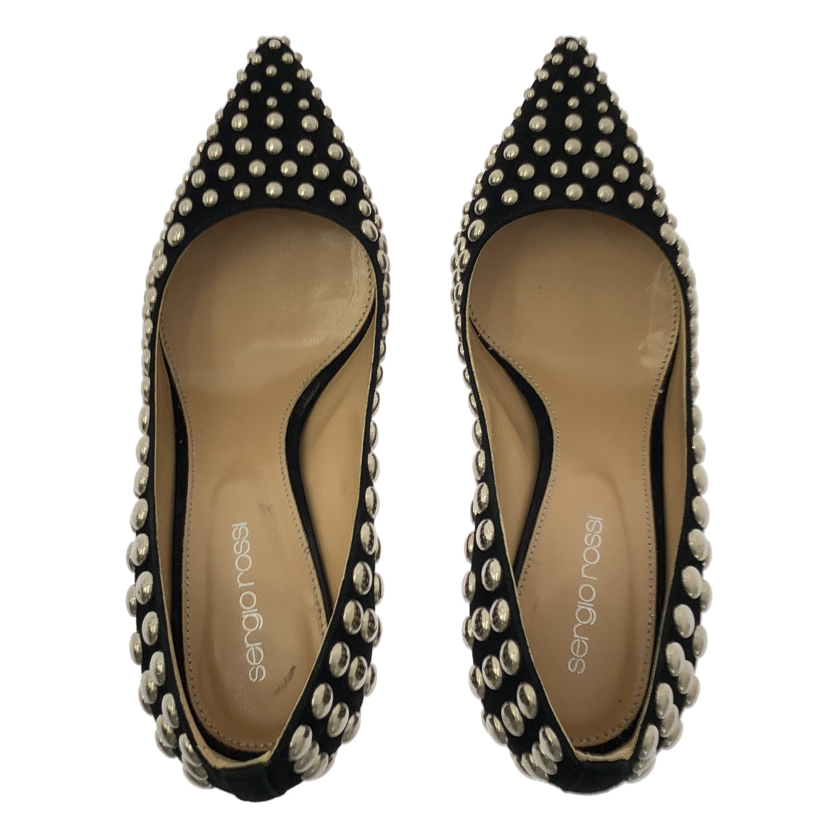 Sergio Rossi | 皮革鉚釘尖頭高跟鞋 | 36碼 | 女士