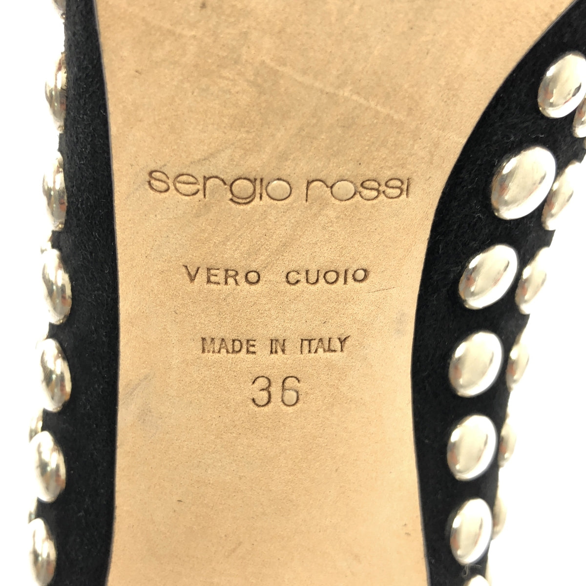 Sergio Rossi | 皮革鉚釘尖頭高跟鞋 | 36碼 | 女士