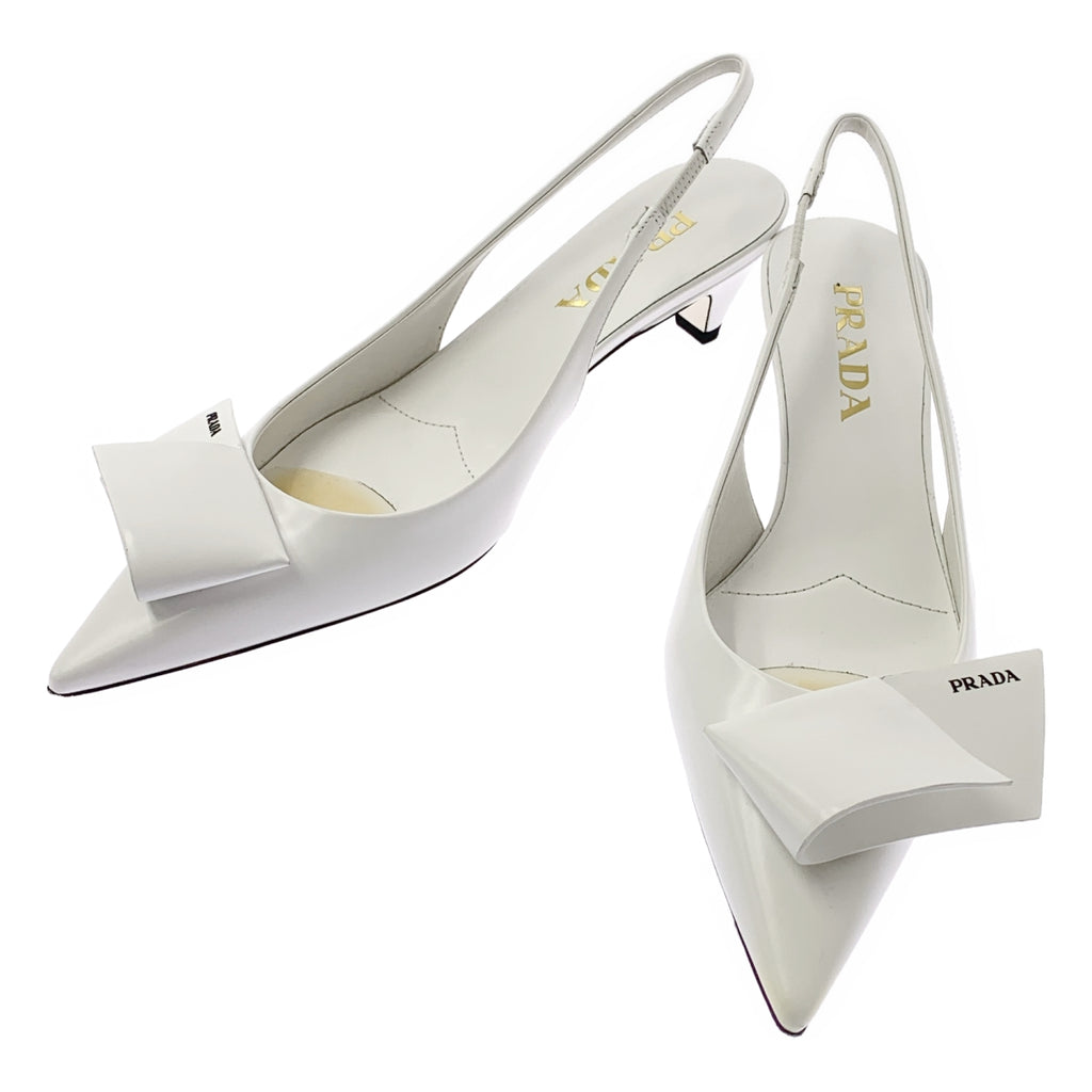 PRADA / プラダ | Modellerie リボン スリングバック パンプス | 36 1/2 | レディース