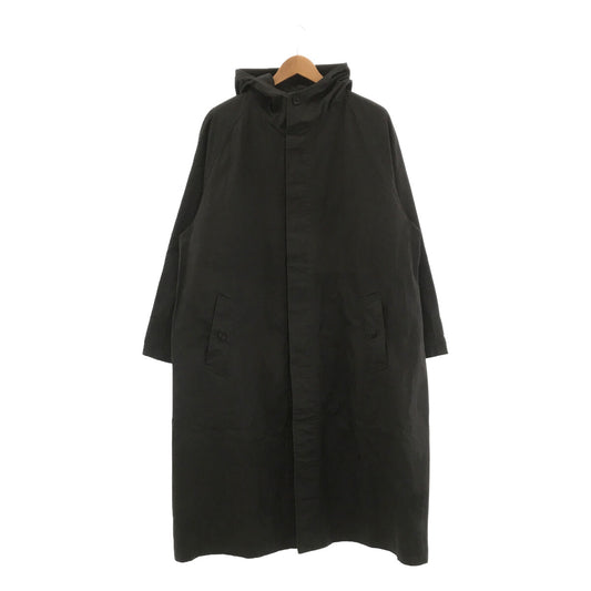 HTS / HTS | HEAVY WEIGHT COTTON TWILL OVERDYE HOODED COAT | 44 | Charcoal Gray | Women's