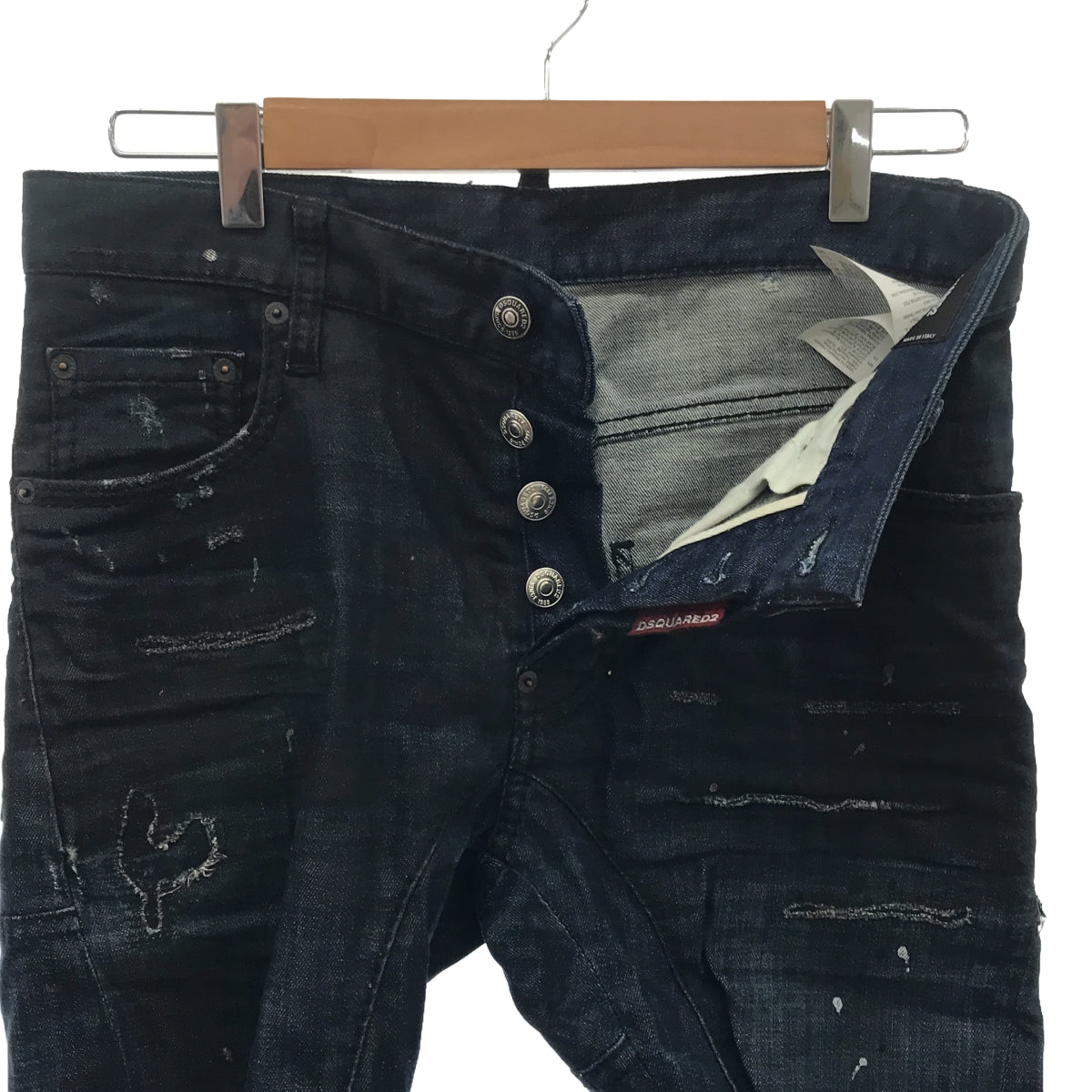 DSQUARED2 / ディースクエアード | TIDY BIKER JEAN / ダメージ加工 レザーパッチ デニムパンツ | 44 | – KLD