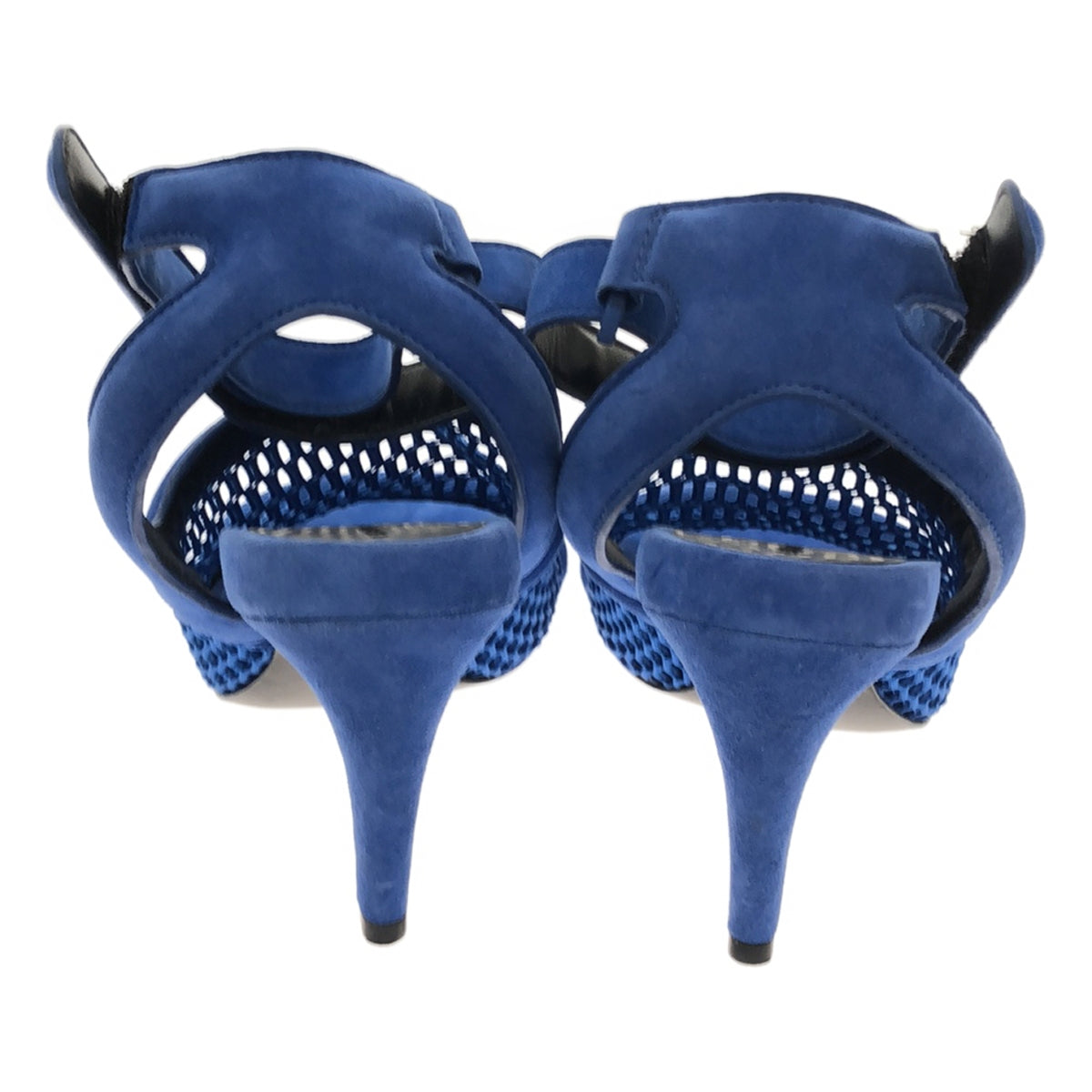 亞歷山大王 / 亞歷山大王 |絨面革網眼踝帶高跟涼鞋 | 36 |藍色 |女性的