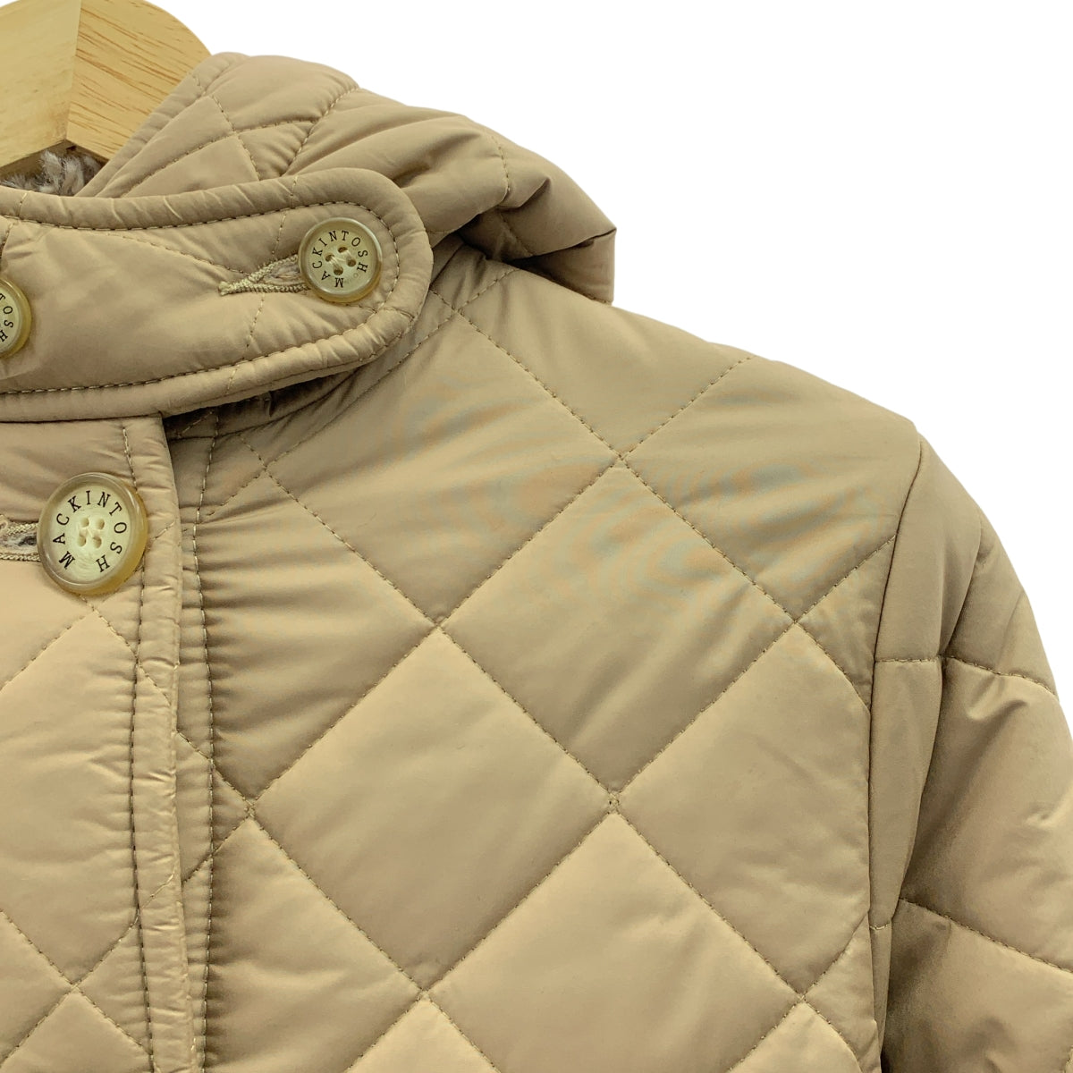 MACKINTOSH / マッキントッシュ | キルティング ボア フーデッド ロングコート | 34 | レディース